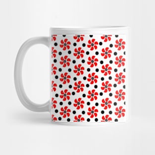 spring red white black grey floral pattern Mug